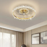 Ventilador de techo con diseño de flor dorado silencioso para dormitorio Ø50 cm