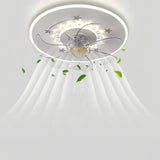 Ventilador de techo redondo con luz LED silencioso diseño moderno para dormitorio