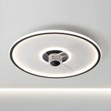 Ventilador de techo redondo con luz LED moderno función verano invierno dormitorio