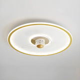 Ventilador de techo redondo con luz LED moderno función verano invierno dormitorio