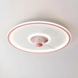 Ventilador de techo redondo con luz LED moderno función verano invierno dormitorio