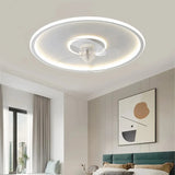 Ventilador de techo moderno silencioso con luz LED regulable para dormitorio