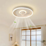 Ventilador de techo moderno silencioso con luz LED regulable para dormitorio