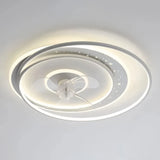 Ventilador de techo moderno silencioso con luz LED regulable para dormitorio