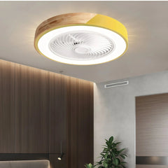 Ventilador de techo silencioso con luz LED nórdico Macaron Ø52 cm para dormitorio
