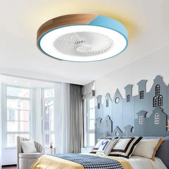 Ventilador de techo silencioso con luz LED nórdico Macaron Ø52 cm para dormitorio