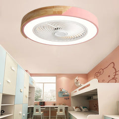 Ventilador de techo silencioso con luz LED nórdico Macaron Ø52 cm para dormitorio