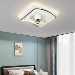 Ventilador de techo moderno con luz LED silencioso y oscilante para dormitorio