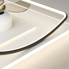 Ventilador de techo moderno con luz LED silencioso y oscilante para dormitorio