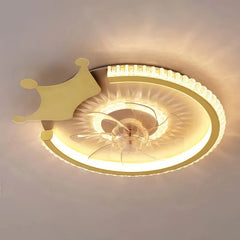 Ventilador de techo infantil con luz LED y motor DC silencioso dorado