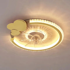 Ventilador de techo infantil con luz LED y motor DC silencioso dorado