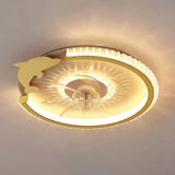 Ventilador de techo infantil con luz LED y motor DC silencioso dorado