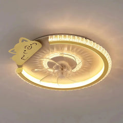 Ventilador de techo infantil con luz LED y motor DC silencioso dorado