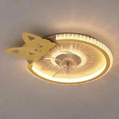 Ventilador de techo infantil con luz LED y motor DC silencioso dorado