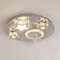 Ventilador de techo de cristal con luz LED silencioso de lujo Ø50 cm para dormitorio