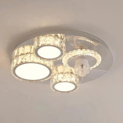 Ventilador de techo de cristal con luz LED silencioso de lujo Ø50 cm para dormitorio