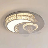 Ventilador de techo de cristal con luz LED silencioso de lujo Ø50 cm para dormitorio