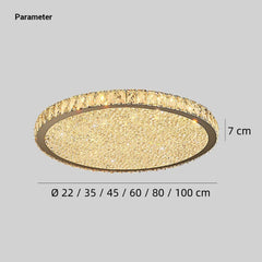 Lámpara de Techo LED de Cristal Redonda Estilo Lujoso para Salón