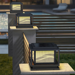 Sobremuro exterior solar LED IP65 de metal estilo chino para pilar