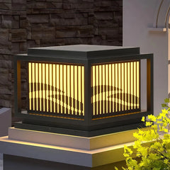 Sobremuro exterior solar LED IP65 de metal estilo chino para pilar