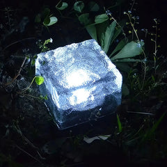Lámpara decorativa exterior solar LED IP65 de suelo con efecto hielo