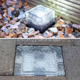 Lámpara decorativa exterior solar LED IP65 de suelo con efecto hielo