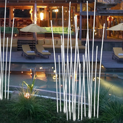 Lámpara decorativa exterior LED IP65 moderna de fibra óptica efecto junco para jardín