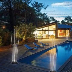 Lámpara decorativa exterior LED IP65 moderna de fibra óptica efecto junco para jardín