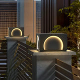 Sobremuro de jardín solar LED IP65 rectangular de metal negro para pilar