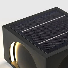 Sobremuro de jardín solar LED IP65 rectangular de metal negro para pilar