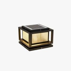 Baliza sobremuro exterior LED IP65 de vidrio y metal negra para jardín