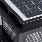 Baliza sobremuro exterior LED IP65 de vidrio y metal negra para jardín