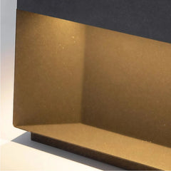 Lámpara solar sobremuro LED IP65 de metal con diseño rectangular para pilar