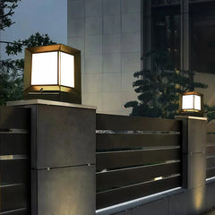 Lámpara sobremuro solar LED IP65 rectangular moderna negra para pilar