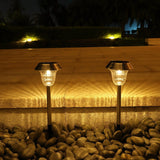 Lámpara de estaca para jardín solar LED IP65 plateada