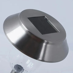 Lámpara de estaca para jardín solar LED IP65 plateada