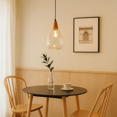 Lámpara Colgante Nórdica de Vidrio en Forma de Gota para Comedor
