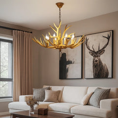Lámpara Colgante de Estilo Rústico con Astas de Ciervo para Salón