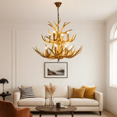 Lámpara Colgante de Estilo Rústico con Astas de Ciervo para Salón