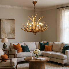 Lámpara Colgante de Estilo Rústico con Astas de Ciervo para Salón