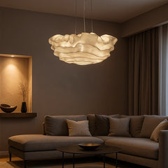 Lámpara de diseño colgante LED en metal con forma floral para salón