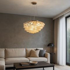 Lámpara de diseño colgante LED en metal con forma floral para salón