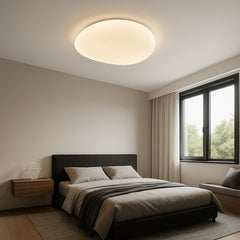 Lámpara de Techo LED Blanca Moderna con Diseño de Guijarro para Dormitorio