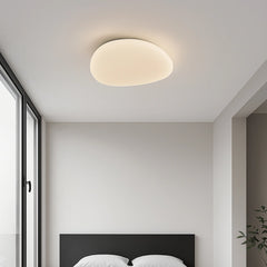 Lámpara de Techo LED Blanca Moderna con Diseño de Guijarro para Dormitorio