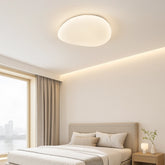 Lámpara de Techo LED Blanca Moderna con Diseño de Guijarro para Dormitorio