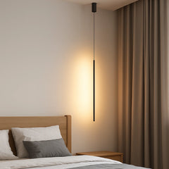 Lámpara Colgante LED Lineal Negra Moderna para Cabecero