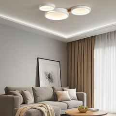 Lámpara de techo nórdica multicírculo en tonos macaron para salón