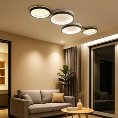 Lámpara de techo nórdica multicírculo en tonos macaron para salón