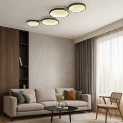 Lámpara de techo nórdica multicírculo en tonos macaron para salón