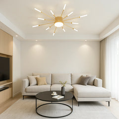 Lámpara de techo sputnik regulable de metal de estilo moderno para salón